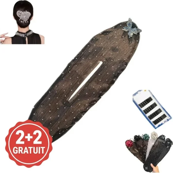Accesoriu de coafat coc cu modele florale și fluturi (4 buc) | BUNELUX 2+2 GRATUIT